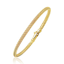 Load image into Gallery viewer, Fancy Weave Bangle in 14k Yellow Gold (3.0mm)