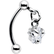 Load image into Gallery viewer, Top Down Clear Gem Dangle Star Eyebrow Ring