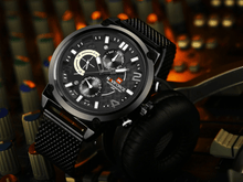 Load image into Gallery viewer, Men's Multifunction Analog Quartz Watches Waterproof Wrist Watch With Stainless Steel Mesh Band Excellent Design Perfect Gift