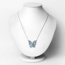 Load image into Gallery viewer, 5.54 Carat Genuine Swiss Blue Topaz .925 Sterling Silver Necklace