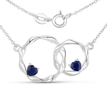 Load image into Gallery viewer, 0.70 Carat Genuine Blue Sapphire .925 Sterling Silver Pendant