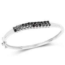 Load image into Gallery viewer, 3.53 Carat Genuine Black Diamond .925 Sterling Silver Bangle