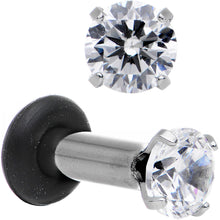 Load image into Gallery viewer, 10G Clear CZ Gem Stainless Steel Single Flare Plug Set