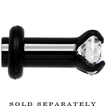 Load image into Gallery viewer, 8G Black Clear Cubic Zirconia Plug