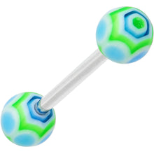 Load image into Gallery viewer, Blue Lime MARRACAS Barbell Tongue Ring