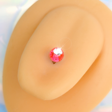 Load image into Gallery viewer, Single Gem Shocking Pink Glitter Barbell Tongue Ring