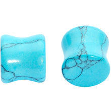 Load image into Gallery viewer, 1/2 Turquoise Natural Stone Saddle Plug Set