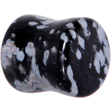 Load image into Gallery viewer, 0G Obsidian Snowflake Natural Stone Saddle Plug Set