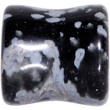 Load image into Gallery viewer, 0G Obsidian Snowflake Natural Stone Saddle Plug Set