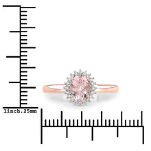 Load image into Gallery viewer, 0.81 Carat Genuine Morganite and White Diamond 14K Rose Gold Ring