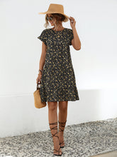 Load image into Gallery viewer, Floral Round Neck Short Sleeve Dress Elegant & Effortless Everyday Style Women Dress