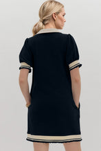 Load image into Gallery viewer, Trendy Contrast Short Sleeve Mini Dress Soft & Comfortable Casual Dress for Women