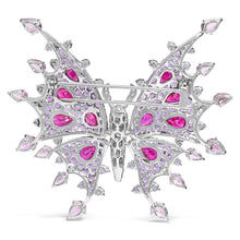 Load image into Gallery viewer, 18K White Gold 1.00 Cttw Diamond, Ruby Sapphire, and Amethyst Mixed Gemstone Butterfly Brooch Pin (G-H Color, VS1-VS2 Clarity)