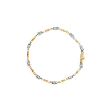 Load image into Gallery viewer, 10K White and Yellow Gold 1.00 Cttw Diamond Oval Shaped Cluster Link Bracelet (I-J Color, SI2-I1 Clarity) - 7" Inches
