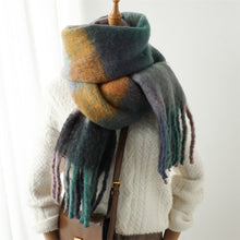 Load image into Gallery viewer, New Luxury Winter Soft Head Wraps Plaid Scarf Shawls Cashmere Warm Cashmere Scarves Rainbow For Women