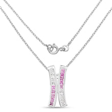 Load image into Gallery viewer, 1.08 Carat Genuine Pink Sapphire and White Sapphire .925 Sterling Silver Pendant
