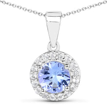 Load image into Gallery viewer, 3.77 Carat Genuine Tanzanite and White Topaz .925 Sterling Silver 3 Piece Jewelry Set (Ring, Earrings, and Pendant w/ Chain)