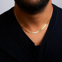 Load image into Gallery viewer, Unisex Solid 14K Yellow Gold 2.8mm Imperial Herringbone Chain Necklace - 18" Inches