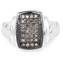 Load image into Gallery viewer, 0.22 Carat Genuine Champagne Diamond .925 Sterling Silver Ring
