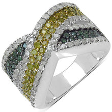Load image into Gallery viewer, 1.44 Carat Genuine Multi Diamond .925 Sterling Silver Ring