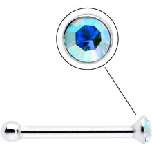 Load image into Gallery viewer, Sterling Silver 1.2mm Aurora Nose Bone Created with Crystals