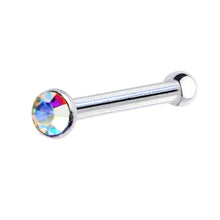 Load image into Gallery viewer, Sterling Silver 1.2mm Aurora Nose Bone Created with Crystals