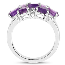 Load image into Gallery viewer, 3.05 Carat Genuine Amethyst and White Topaz .925 Sterling Silver Ring