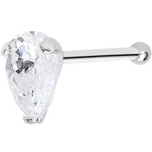 Load image into Gallery viewer, 925 Clear 3mm CZ Heart Nose Bone Created with Crystals