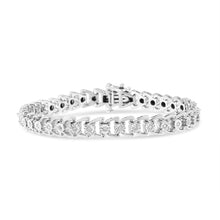 Load image into Gallery viewer, .925 Sterling Silver 1/4 Cttw Miracle Set Round Diamond Composite Open Linked Composite Line Bracelet (I-J Color, I3-Promo Clarity) - 7.5"
