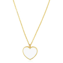 Load image into Gallery viewer, 14k Yellow Gold High Polish Heart Pearl Paste Necklace