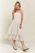 Load image into Gallery viewer, Smocked Floral Ruffled Hem Cami Dress For Women – Boho-Inspired Smocked Floral Cami Fluttering Dress with Playful Ruffled Hem