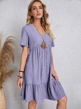 Load image into Gallery viewer, Classic Full Size V-Neck Short Sleeve Dress Casual & Comfortable Dress for Women