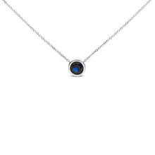 Load image into Gallery viewer, .925 Sterling Silver 7MM Bezel Set Created Purple Amethyst Pendant Necklace - 18" Inches
