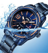 Load image into Gallery viewer, Men's Luxury Stainless steal Waterproof Watch With Day And Date Display Unique Design Perfect Gift In Modern Metal Men Wrist Watch Design