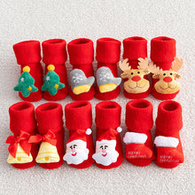 Load image into Gallery viewer, Baby Socks Christmas Anti Slip Short Socks for Baby Newborn Winter Warm Infant Cartoon Girls Boys