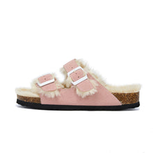 Load image into Gallery viewer, New Cotton Wool Shoes Double Buckle Belt Wool Shoes Indoor Outdoor Wear Warm Slippers Comfy Soft Women Slippers Fur Lined Orthopedic Indoor House Shoes With Adjustable Buckle