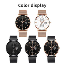 Load image into Gallery viewer, Black 3Bar Watch Men Women'S Watches Ladies Watch With Crystals Fashion Stainless Steel Band Comfortable Wristwatch
