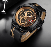 Load image into Gallery viewer, Men's Sports Waterproof Watch With Chronometers And Leather Belt Multifunction Wristwatch Unique Design Perfect Gift