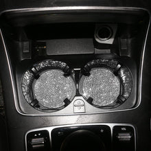 Load image into Gallery viewer, 2PCS Diamond Car Coaster Water Cup Slot Non-Slip Mat Silica Gel Pad Bling Car Coasters Silicone Crystal Car Cup Holder Mat Car Gadget Universal Bling Car Cup Mat Holder Insert Crystal Rhinestone Vehicle Cup Coaster Bling Car Accessories for Woman