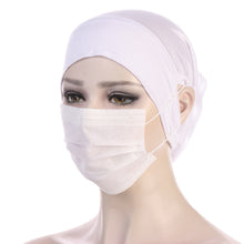 Load image into Gallery viewer, NEW Soft Cotton Hijab Breathable Turban Tie Under Scarf Elegant Ear Hole Stretch Inner Hijabs Lightweight Turban Round Front Under Hijab Caps Female Turban Bonnet