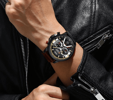 Load image into Gallery viewer, Men's Sports Waterproof Watch With Leather Belts, Chronometers And Large Numbers Details Luxury Watches Unique Design Excellent Gift