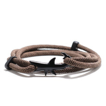 Load image into Gallery viewer, Nylon Rope Chain Luxury Bracelets For Women And Men Ocean Shark Charm Bracelet Popular Jewelry Anchor Bracelet Style