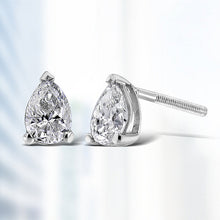 Load image into Gallery viewer, 14K White Gold 1/2 Cttw Pear Shape Solitaire Lab Grown Diamond Stud Earrings (F-G Color, VS2-SI1 Clarity)