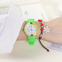 Load image into Gallery viewer, Kids Quartz Watches 50M Waterproof Analog Wristwatches Jelly Clock Students Watch Children PU Band Watch Childrens Analog Wrist Watch With Protective Design Simple Watch For Girls And Boys