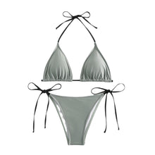 Load image into Gallery viewer, Swimwear Women Bandage Women Triangle Bathing Suits 2 Pieces Bikini Bowknot Swimsuit Bikini Set Swimwear Bikini Sets Bikinis Bathing Suit Push Up Swimsuit Summer Beachwear