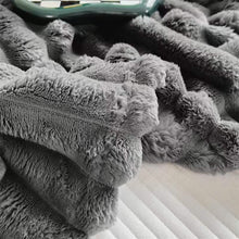 Load image into Gallery viewer, Ultra-Soft Double-Sided Fleece Blanket – Gray (All-Season)