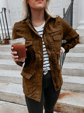 Load image into Gallery viewer, Retro Pocketed Long Sleeve Zip-Up Jacket Lightweight & Stylish Outerwear for Everyday Wear