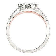 Load image into Gallery viewer, Two Stone Diamond Ring with Curved Band in 14k White And Rose Gold (5/8 cttw)