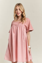 Load image into Gallery viewer, Round Neck Half Sleeve Babydoll Dress – Charming and Feminine Babydoll Dress with Round Neck and Half Sleeves for Casual and Semi-Formal Occasions