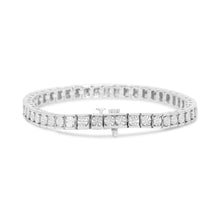 Load image into Gallery viewer, .925 Sterling Silver 1/4 Cttw Miracle Set Diamond and Bead Link 7.25" Tennis Bracelet (I-J Color, I2-I3 Clarity)
